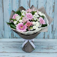 Букет цветов из:  Герберы, Альстромерии и Хризантемы в Коркино