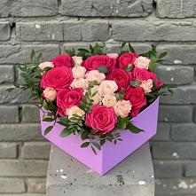 Цветочная композиция из Розы в коробке в Коркино