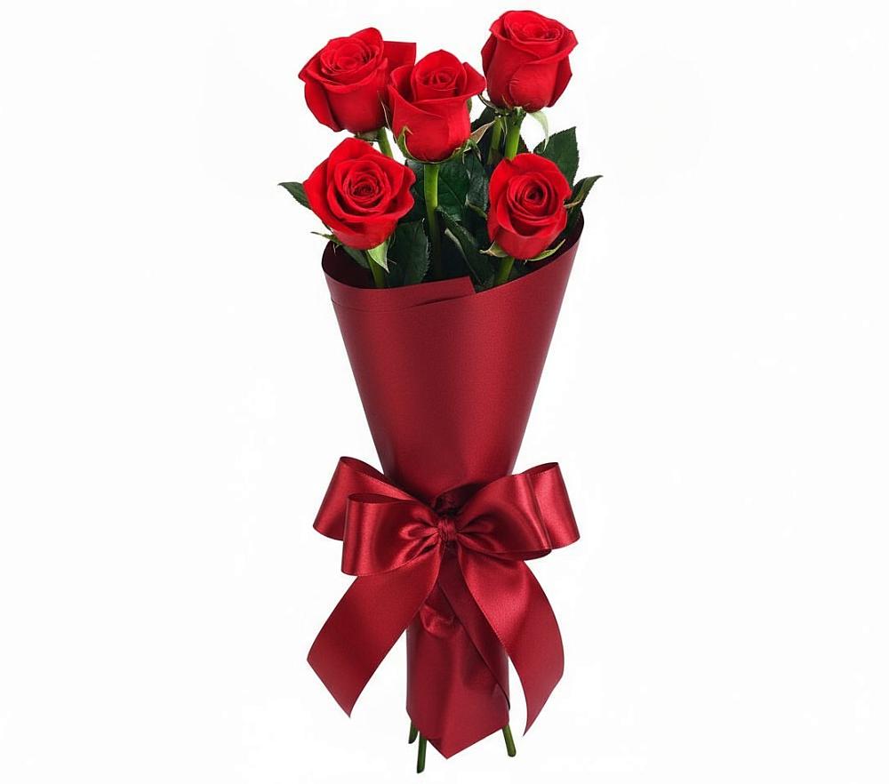 Букет 5 Красных роз Эдлесс Лав в Коркино