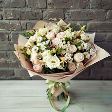 Букет цветов из:  Альстромерии, Розы и Хризантемы в Коркино