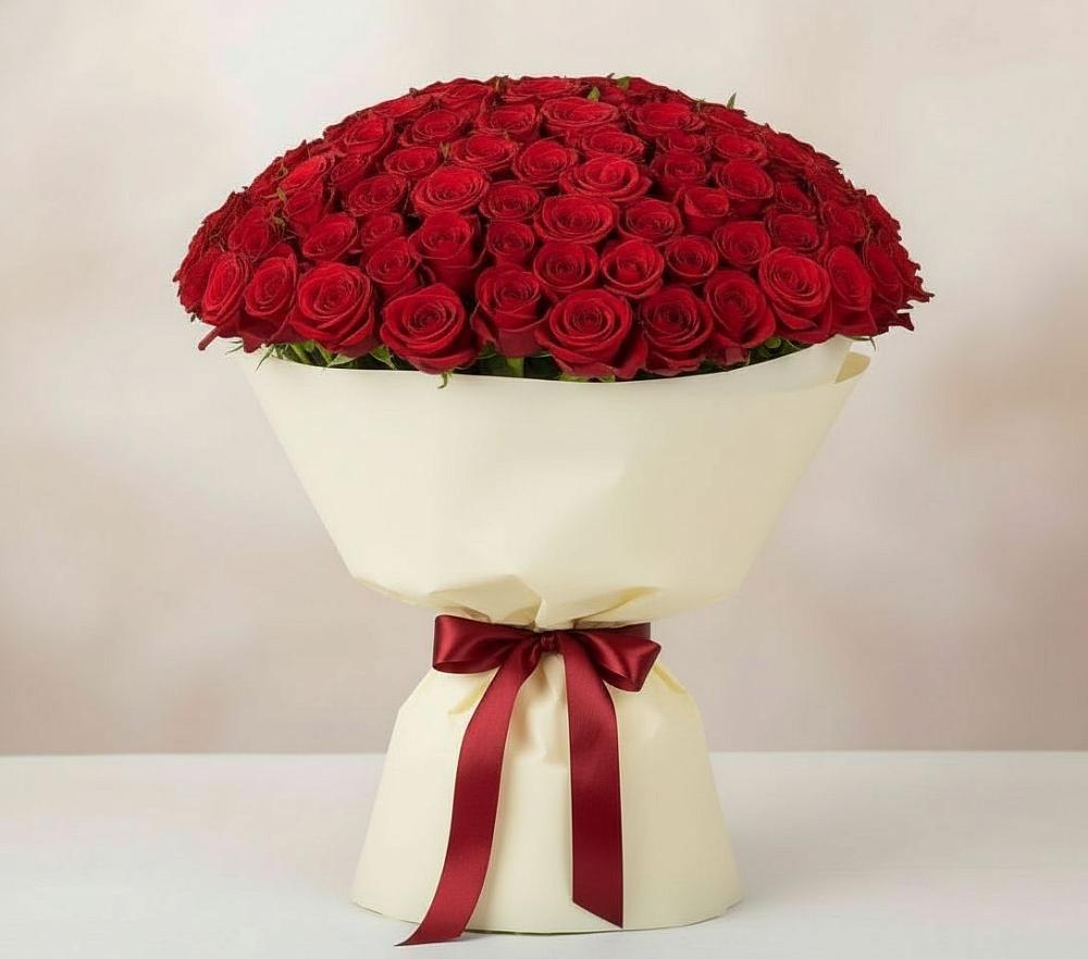 Букет 101 Красная роза Милано в Коркино