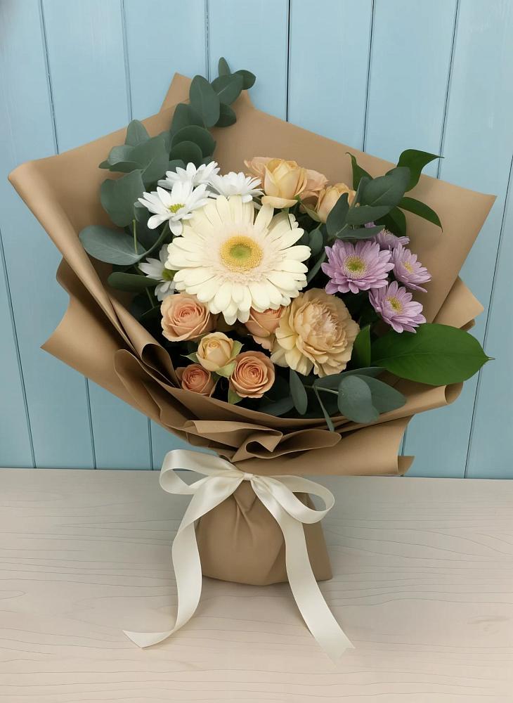 Букет цветов из: Герберы и Хризантемы в Коркино