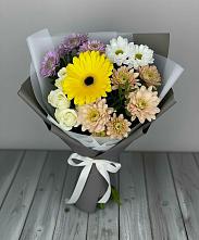 Букет цветов из:  Розы, Герберы и Хризантемы в Коркино