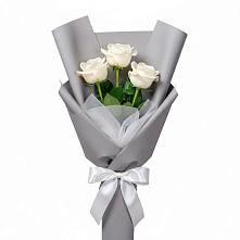 Букет 3 белые розы #REPLACE_PRED# Коркино