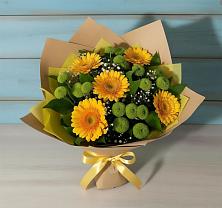 Букет цветов из:  Герберы и Хризантемы в Коркино