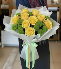 Букет цветов из:  Хризантемы и Розы #REPLACE_PRED# Коркино