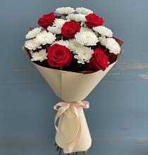 Букет цветов из:  Розы и Хризантемы в Коркино