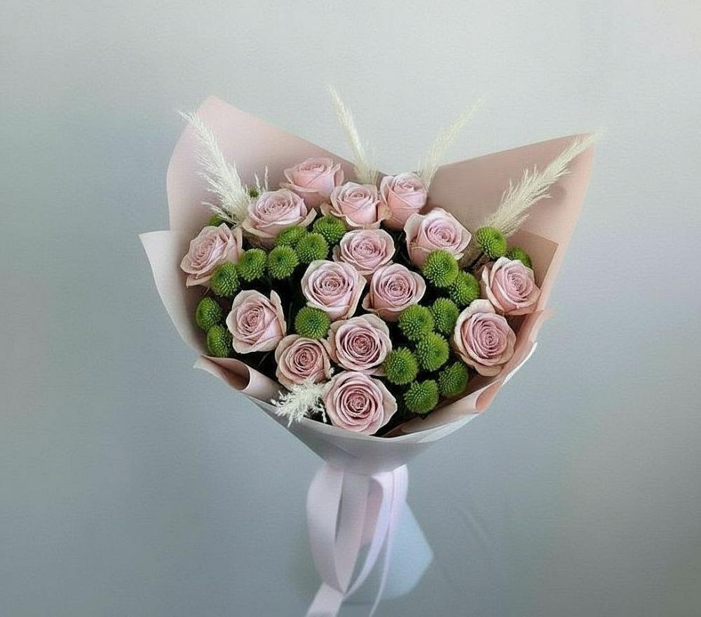 Букет цветов из: Розы и Хризантемы в Коркино