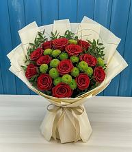 Букет цветов из:  Розы и Хризантемы #REPLACE_PRED# Коркино