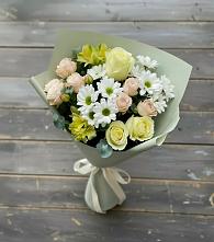 Букет цветов из:  Альстромерии, Розы и Хризантемы в Коркино