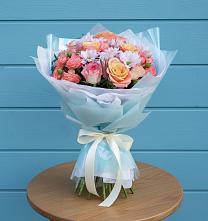 Букет цветов из:  Хризантемы и Розы в Коркино